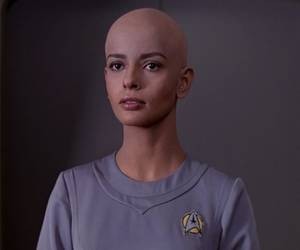 Persis Khambatta bald head in star trek movie scene